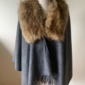 J.Crew Faux-Shearling Poncho